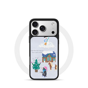 圣诞雪人插画黑边软壳磁吸适用苹果小米iPhone17promax手机壳1613pro小米1415Pro华为mate60p70三星S23防摔