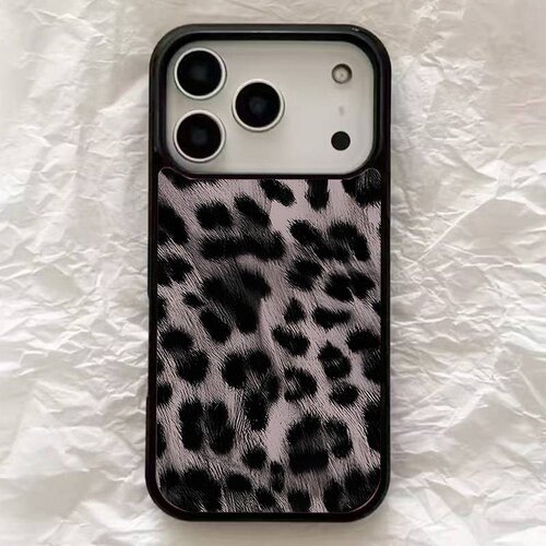 ins个性复古豹纹黑边软壳磁吸适用苹果iPhone17promax手机壳1615pro小米1415Pro华为mate60p70三星S23防摔