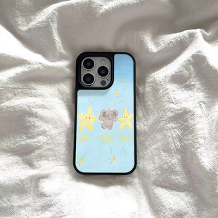 ins可爱星星小象亚克力黑边磁吸适用苹果iPhone16promax手机壳1312pro小米1415Pro华为mate60p70三星S23防摔