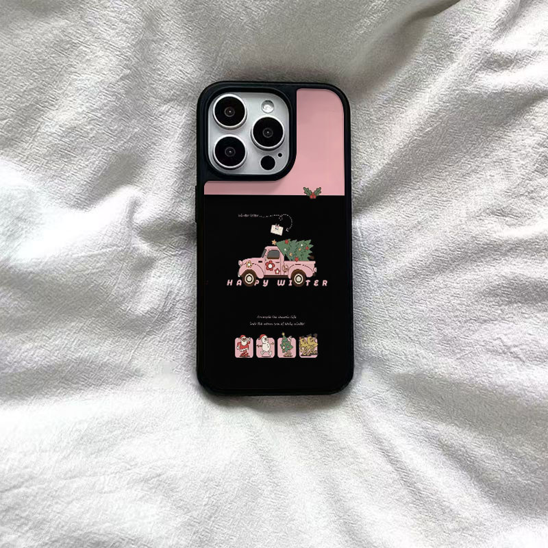 ins复古搬运圣诞树黑边软壳磁吸适用苹果iPhone17promax手机壳1615pro小米1415Pro华为mate60p70三星S23防摔