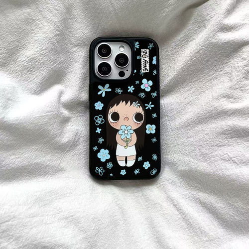 ins风可爱小花玉儿黑边软壳磁吸适用苹果iPhone17promax手机壳1615pro小米1415Pro华为mate60p70三星S23防摔