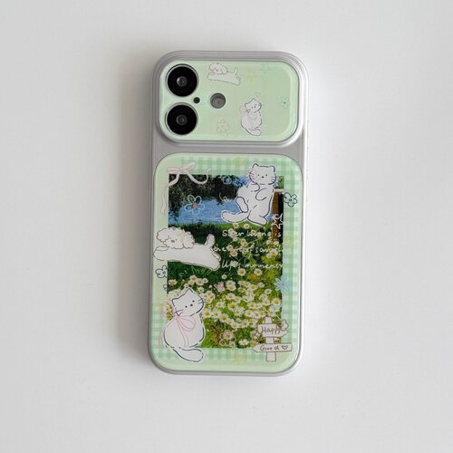 ins古早格纹小猫大视窗原创全包精孔手机壳适用苹果iPhone17promax高级感保护套小众16plus15pro14防摔13pro