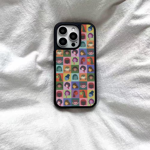 欧美辣妹头像iins适用iphone16Promax黑边亚克力手机壳15pro磁吸苹果小米141312三星1116plus防摔14pro华为