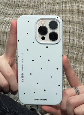 原创简约个性冰淇淋蓝点点新款适用于苹果14promax不会撞壳的手机壳ins风iPhone14pro个性14菲林131211 小众