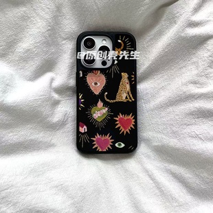 自由徽章个性 原创亚克力黑边磁吸适用苹果iPhone16promax手机壳1312pro小米1415Pro华为mate60p70三星S23防摔