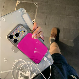 ins风氛围感纯色玫红电镀银磁吸适用苹果iPhone17promax手机壳1615pro小米1415Pro华为mate60p70三星S23防摔