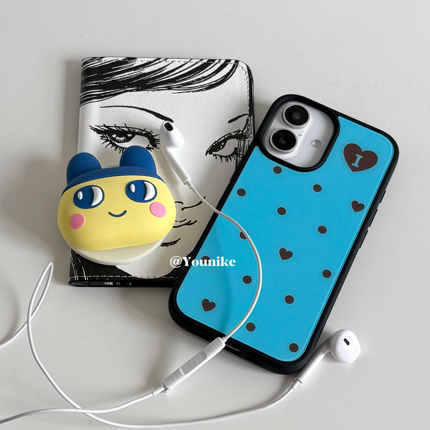 ins小清新英文波点亚克力黑边适用苹果iPhone16promax手机壳1312pro小米1415Pro华为mate60p70三星S23防摔
