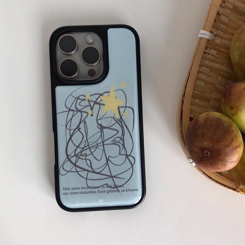 ins风飞舞的星星黑边软壳磁吸适用苹果iPhone17promax手机壳1615pro小米1415Pro华为mate60p70三星S23防摔