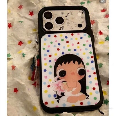ins风波点小玉黑边软壳磁吸适用苹果小米iPhone17promax手机壳1613pro小米1415Pro华为mate60p70三星S23防摔