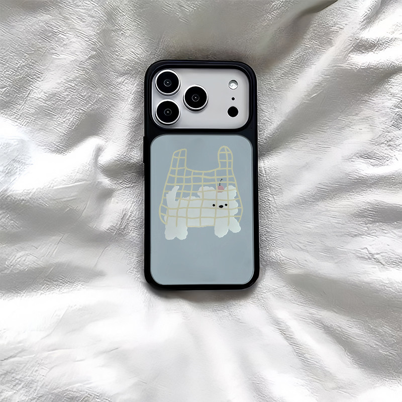 ins风袋子小狗黑边软壳磁吸适用苹果小米iPhone17promax手机壳1613pro小米1415Pro华为mate60p70三星S23防摔