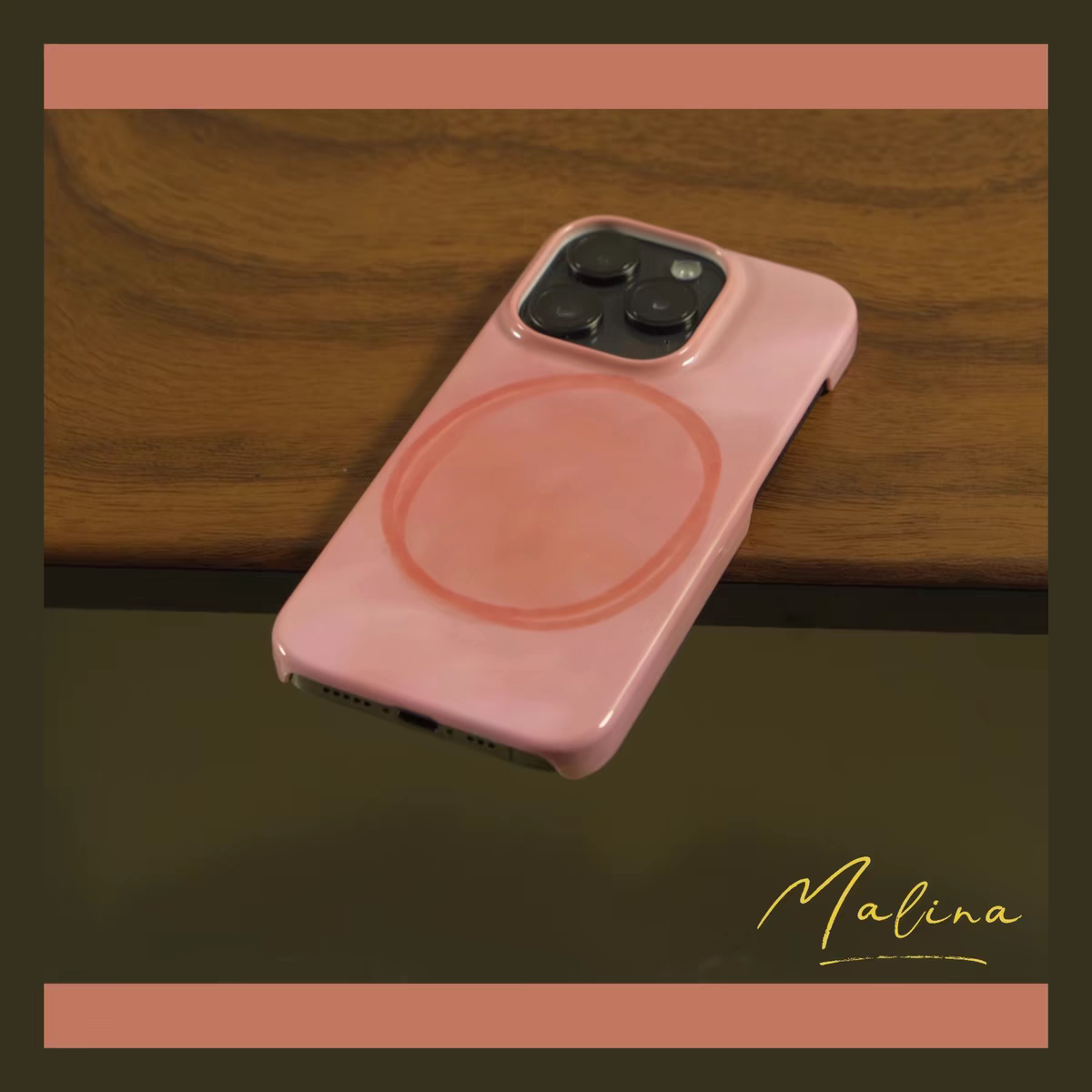 小众油画粉色圆圈菲林壳硬壳全包按键适用苹果iPhone16promax菲林手机壳15磨砂12亮面14全包11菲林精孔菲林13