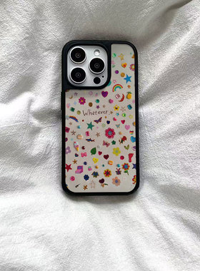 ins风个性创意插画黑边软壳磁吸适用苹果iPhone17promax手机壳1615pro小米1415Pro华为mate60p70三星S23防摔