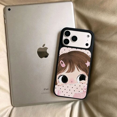 ins风波点女孩黑边软壳磁吸适用苹果小米iPhone17promax手机壳1613pro小米1415Pro华为mate80p90三星S25防摔