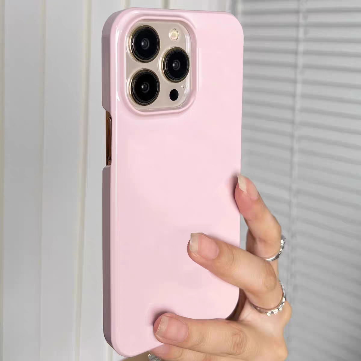 ins简约纯粉色柠檬黄色苹果手机壳菲林壳适用iPhone16promax/15pro/13/14plus手机壳苹果12mini硬半包保护套