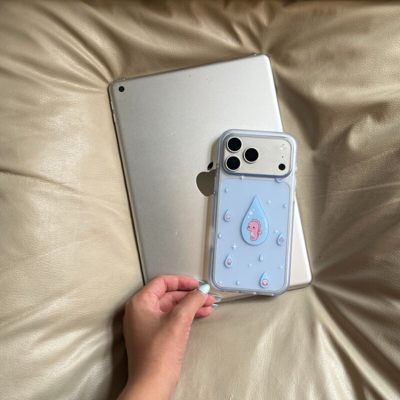 ins风复古水滴动物肤感液态软边大孔手机壳适用苹果iPhone17promax高级感保护套小众16plus15pro14防摔13pro