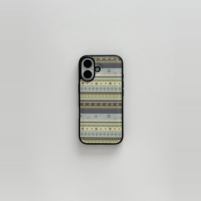 原创绿色碎花画亚克力黑边磁吸适用于苹果iPhone16promax1312pro小米1415Pro华为mate60p70三星S23防摔手机壳