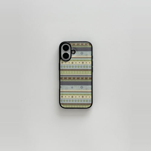 原创绿色碎花画亚克力黑边磁吸适用于苹果iPhone16promax1312pro小米1415Pro华为mate60p70三星S23防摔手机壳