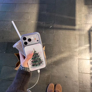 ins冬日氛围感圣诞树电镀银磁吸适用苹果iPhone17promax手机壳1615pro小米1415Pro华为mate60p70三星S23防摔