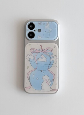 ins风苹果小兔子大视窗磁吸全包精孔手机壳适用苹果iPhone17promax高级感保护套小众16plus15pro14防摔13pro