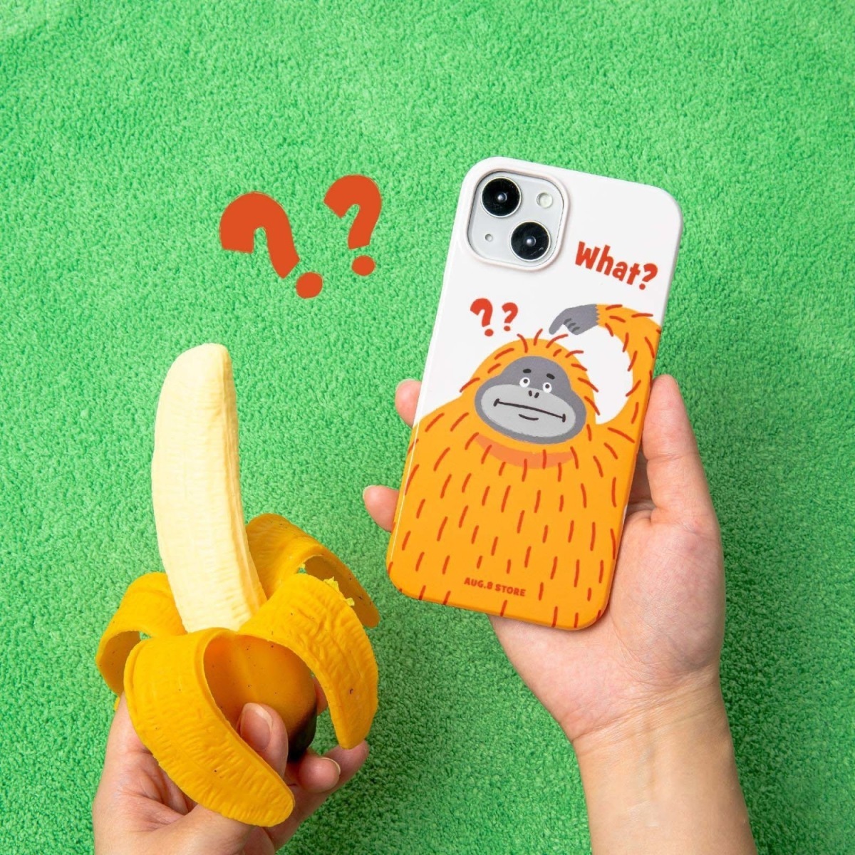 原创ins卡通疑惑猩猩苹果14promax不会撞壳手机壳适用iphone13定制12全包mini高级感11新款软壳保护套磨砂