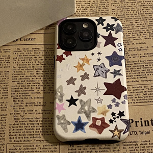 原创个性小众满屏星星iphone16Promax适用苹果手机壳15pro韩国ins菲林二合一14小众1312mini可爱11全包保护套
