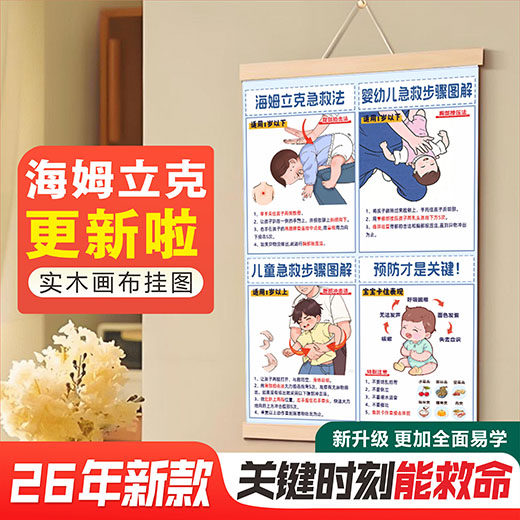 2026全新海姆立克呛奶急救挂图安全知识预防儿童急救抢救家用挂画