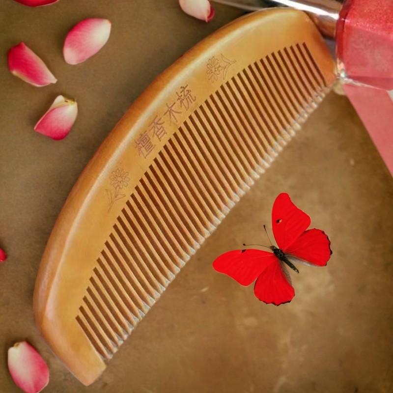 桃木梳子女长款古风直发梳子密齿防脱发梳子正品桃木梳子防静电梳