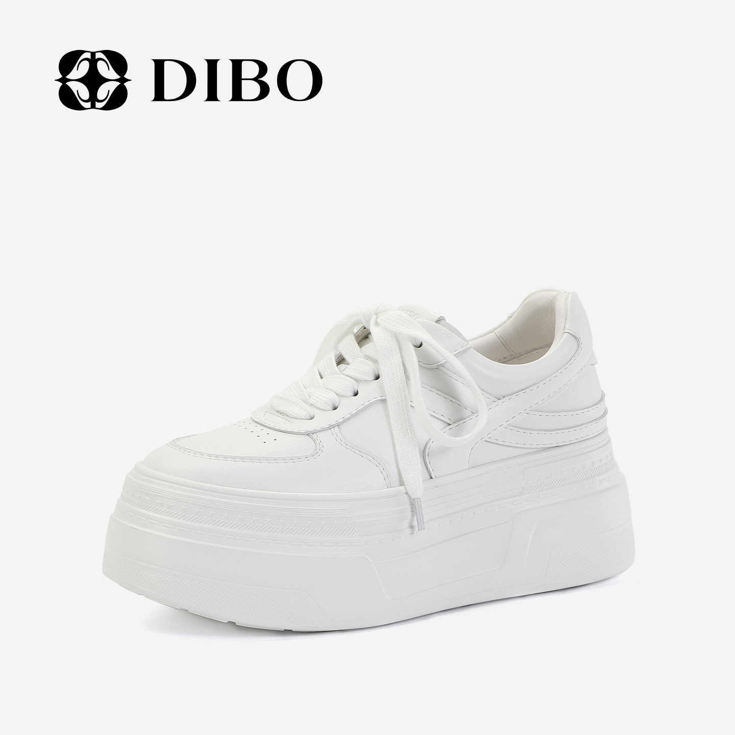 DIBO碲铂百搭厚底小白鞋女休闲鞋