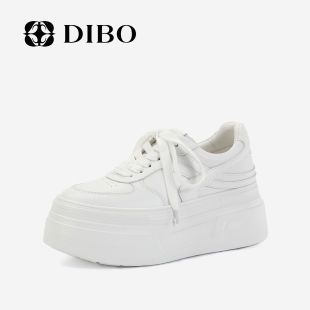 真皮板鞋 女休闲鞋 2025年秋季 百搭厚底小白鞋 新款 DIBO碲铂商场同款