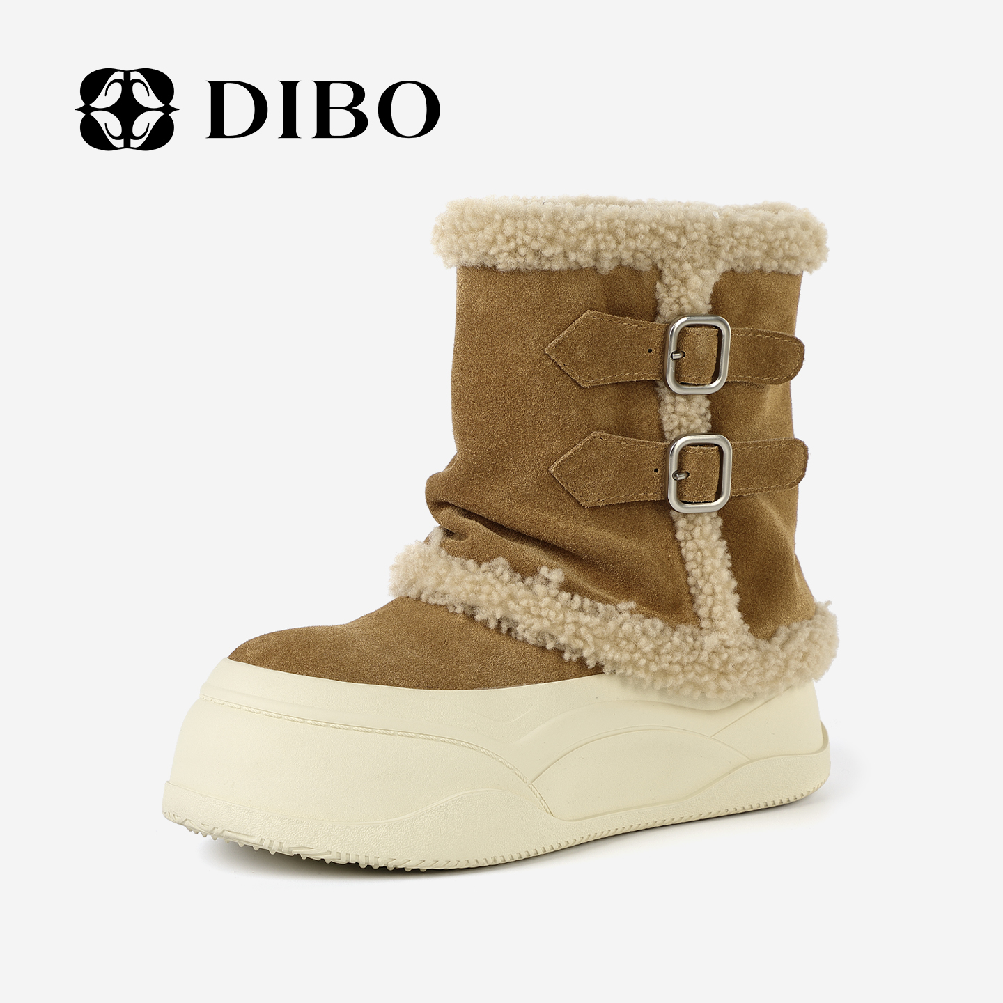 DIBO碲铂新款加绒毛毛雪地靴女