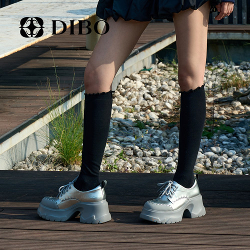 DIBO碲铂真皮复古英伦风小皮鞋女