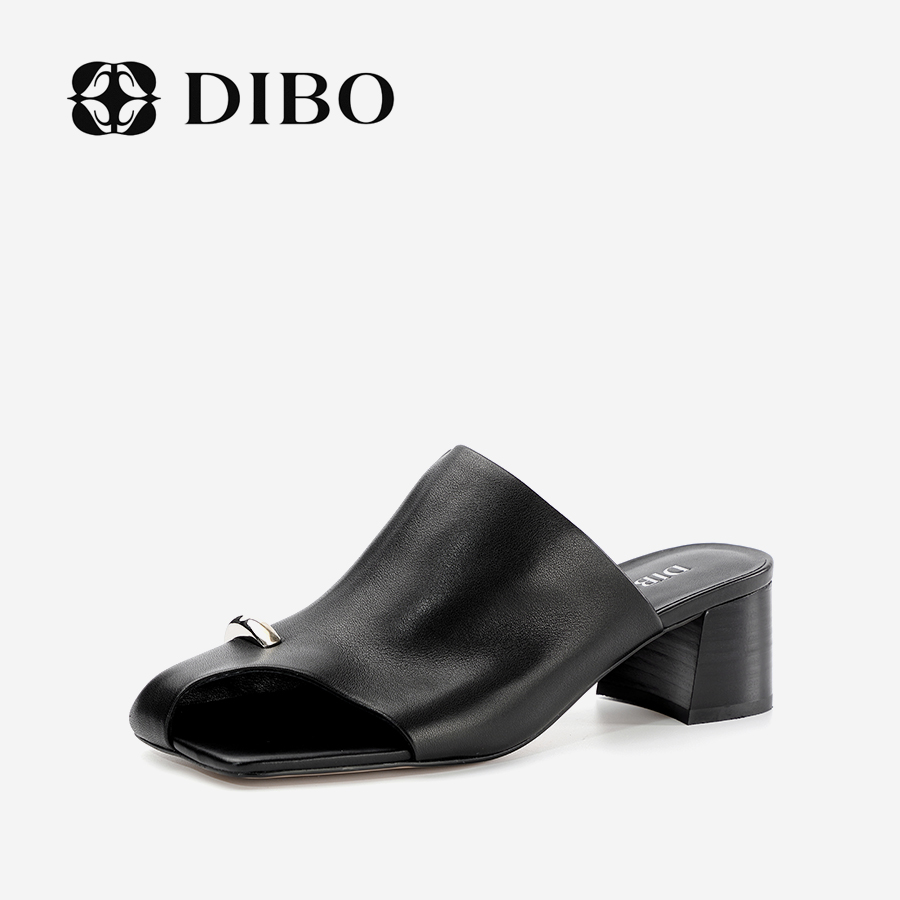 DIBO碲铂粗跟露趾时装凉鞋