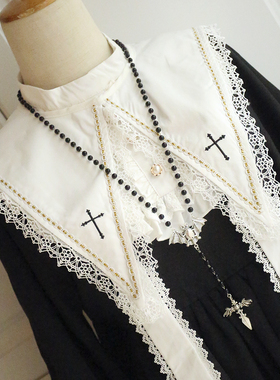 万圣节金色百搭十字架项链