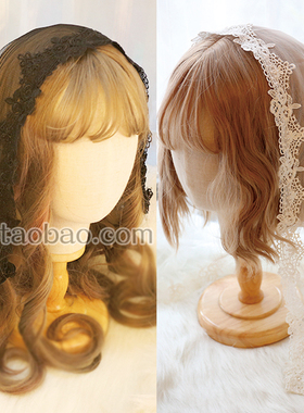 lolita头饰黑色白色洛丽塔日系公主洋装发饰皇冠唯美哥特风发饰