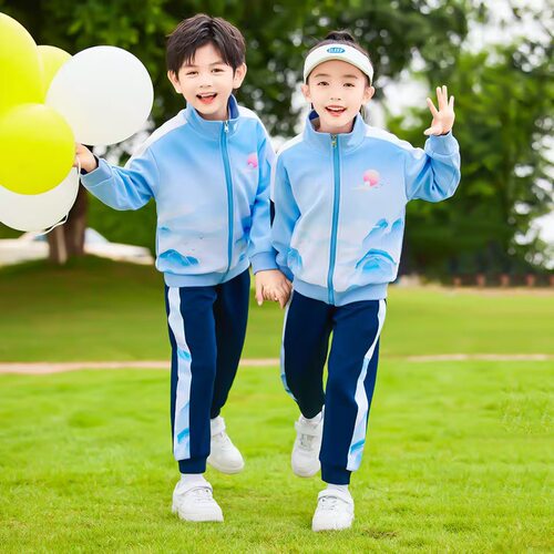 小学生校服春秋款三件套运动会开幕式班服幼儿园园服夏中国风套装