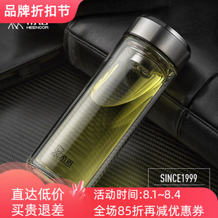 希诺双层高硼硅玻璃杯耐高温耐热食品级透明男女喝水杯6711/6712