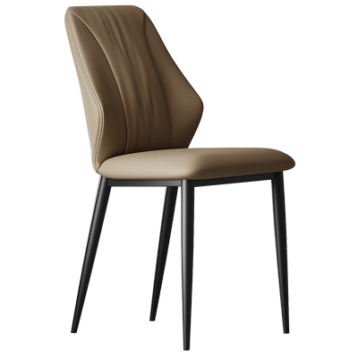 诗纳碳素钢真皮超纤皮餐椅