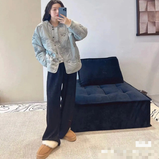 小个子夹棉外套锦鲤棉衣中国风夹棉外套喜庆棉服 羊羔毛袖口