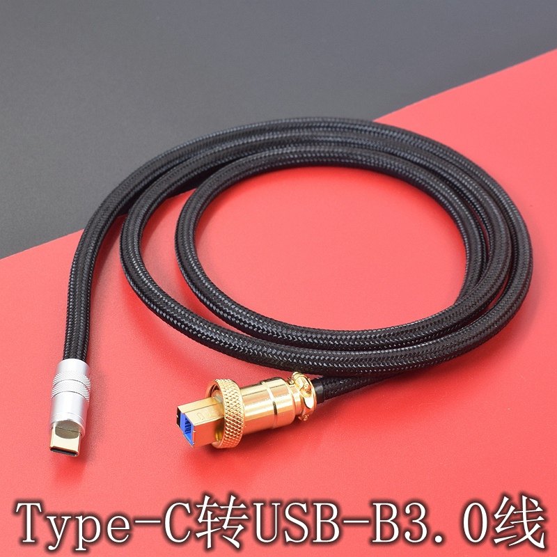 纯银+单晶铜HIFI发烧级电脑手机连接3.0 USB C DAC数据线解码器A-B口声卡线LIghtning/typec转usb-b3.0音频线图片