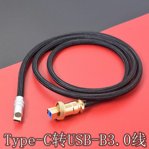 纯银+单晶铜HIFI发烧级电脑手机连接3.0 USB C DAC数据线解码器A-B口声卡线LIghtning/typec转usb-b3.0音频线
