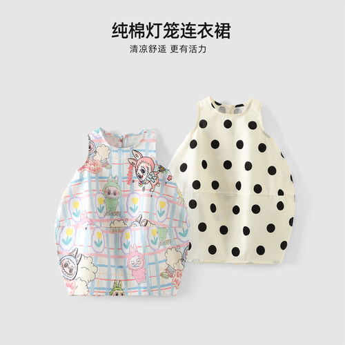 女童全棉裙子洋气透气儿童夏季公主新款碎花宝宝背心裙子连衣裙