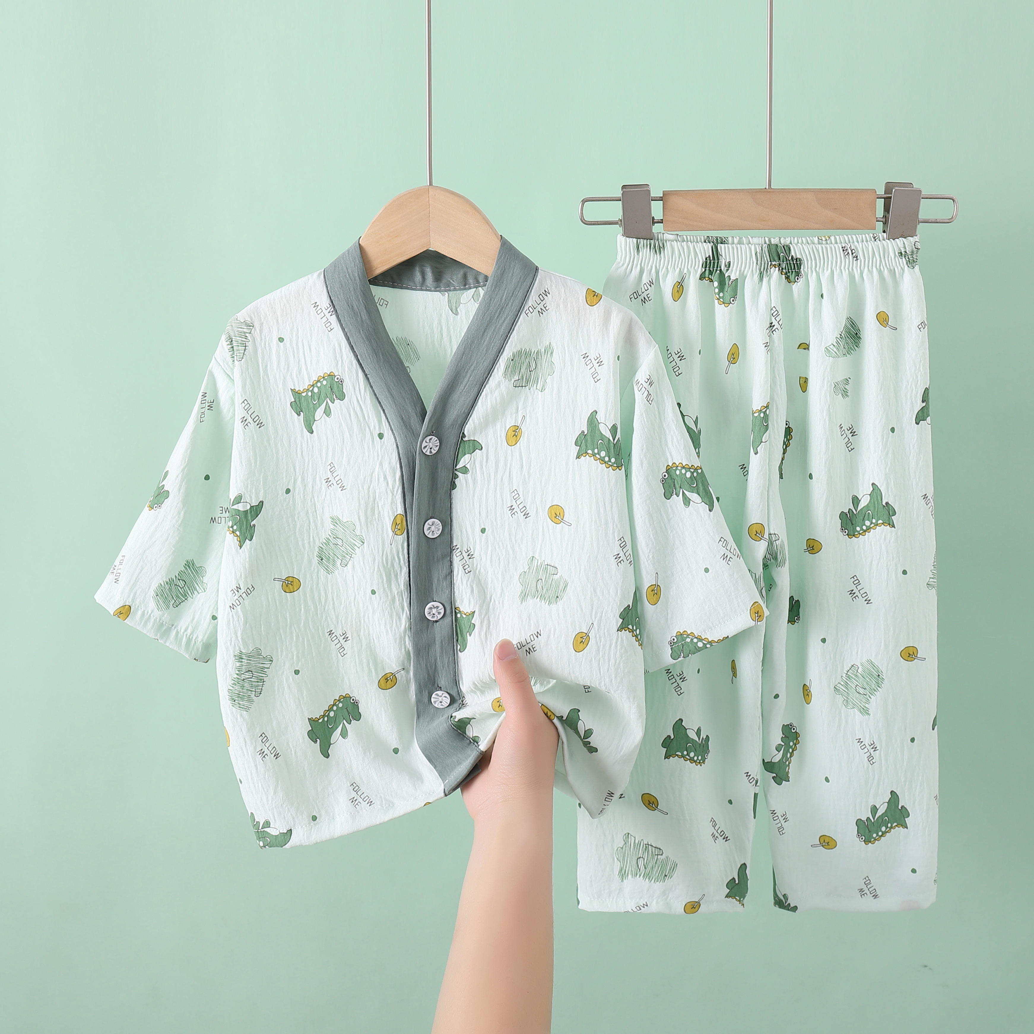 时尚休闲云朵棉夏季长袖夏季睡衣