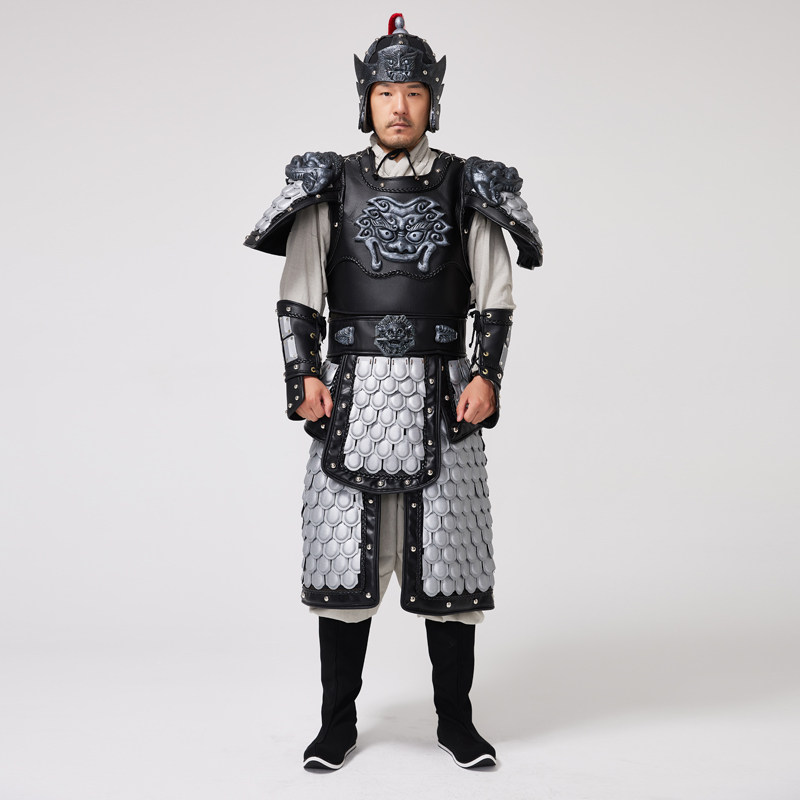 新款古代盔甲可穿将军铠甲服装出租 真人盔甲男影视剧演出服租赁