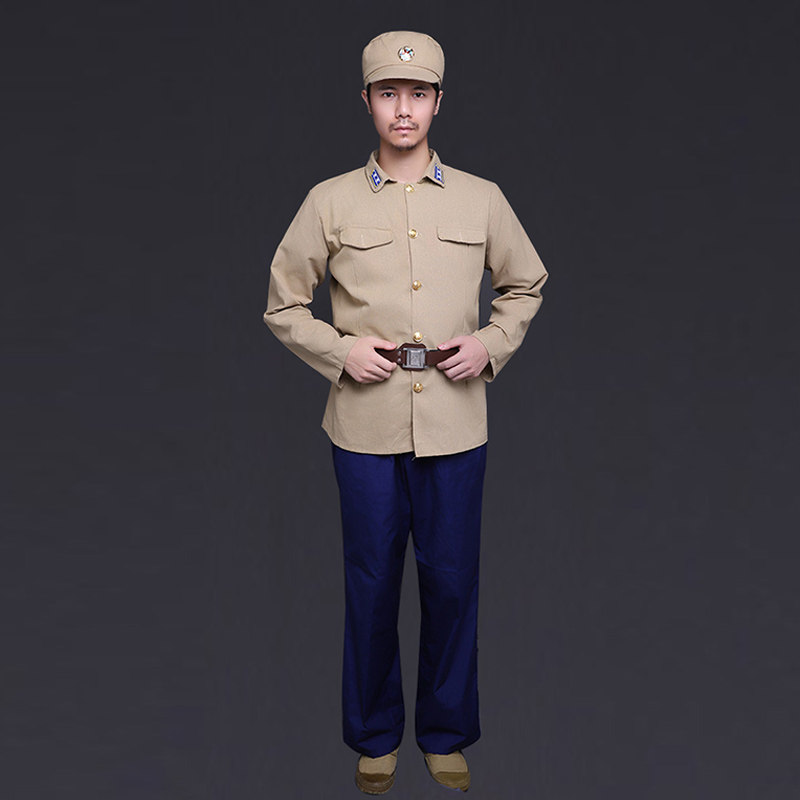 50-80年代空军装军官演出服出租 五十六十年代土黄色空军军装租赁