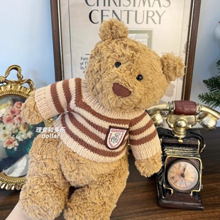 Jellycat巴塞罗熊条纹学院毛衣莉娜熊邦尼兔笨笨熊娃衣理查多乐