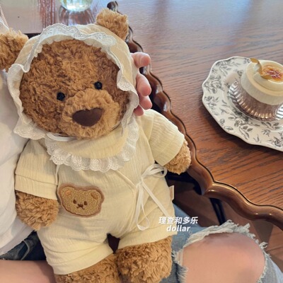 巴塞罗熊衣服邦尼兔衣服玩偶睡衣口水巾爬爬服可爱莉娜熊娃衣