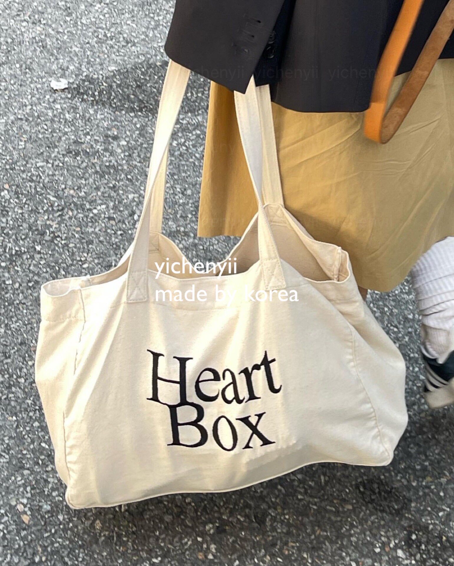 heartbox刺绣大容量托特包