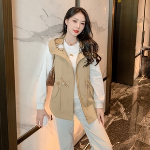 新款英伦高端全棉大牌百搭连帽马甲明星同款BIABETTY欧美专柜正品