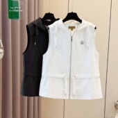 欧美高端老钱风连帽马甲背心收腰显瘦代工生产BIABETTY专柜正品