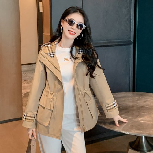 欧美高端大牌中长款女装风衣外套